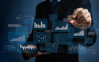 Business intelligence dashboard Big data diagram graph virtual screen. economic analysis and investment finance and marketing planning and business intelligence (BI) concept.